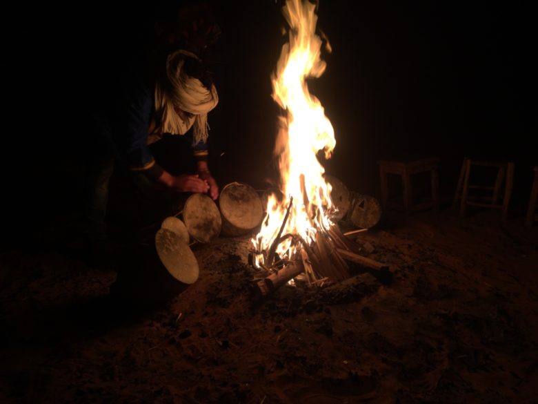 Desert fire; it was colder at night, but still warmer than it was in the mountains.